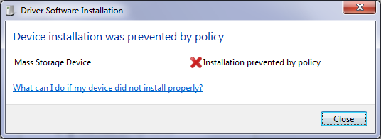 Windows: Запретить автоматическую установку драйверов для новых USB-устройств