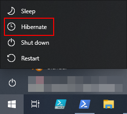 Windows 10: Добавить пункт "Гибернация" в меню Пуск