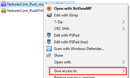 Windows 10: Убрать из контекстного меню пункт 'Give access to'