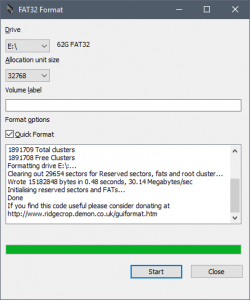 Windows 10: Не удаётся отформатировать USB-флэшку 64 GB